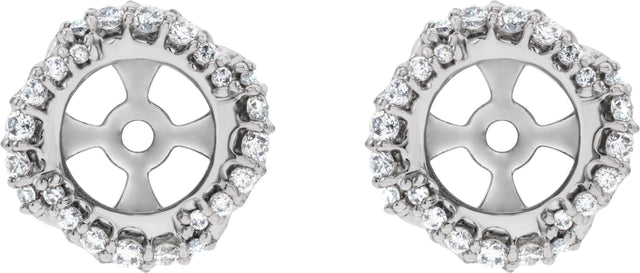 Platinum Natural Diamond Halo-Style Earring Jackets V