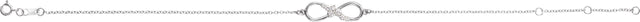 Platinum Round Natural Diamond Accented Infinity-Inspired Bracelet - view 2