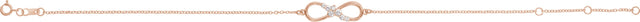 14K Gold Round Natural Diamond Accented Infinity-Inspired Bracelet - Rose Gold - view 2