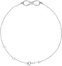 14K Gold Round Natural Diamond Accented Infinity-Inspired Bracelet - White Gold