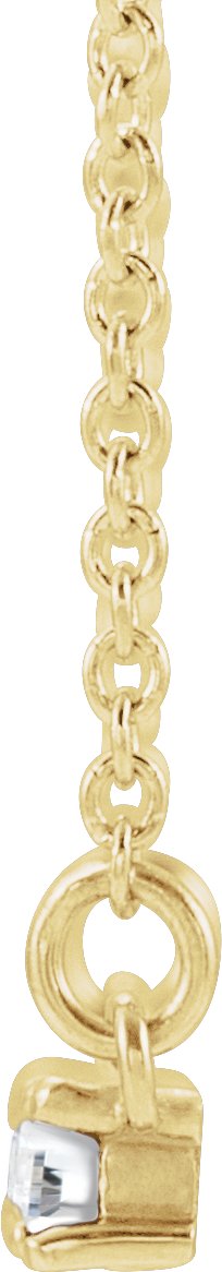 14K Gold Straight Baguette Natural Diamond Accented Bar Necklace – 1/2 CTW - Yellow Gold - view 2