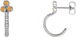 Platinum Round Natural Citrine Accented Bezel-Set J-Hoop Earrings