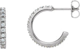 Platinum Round Lab-Grown Diamond French-Set Hoop Earrings