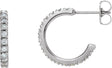 Platinum Round Natural Diamond French-Set Hoop Earrings – 1/2 CTW