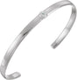 14K Gold Round Natural Diamond Bezel-Set Cuff Bracelet - White Gold