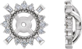 Platinum Natural Diamond Halo-Style Earrings Jackets