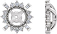 14K Gold Natural Diamond Halo-Style Earrings Jackets - White Gold