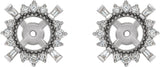 Platinum Natural Diamond Halo-Style Earrings Jackets - view 2