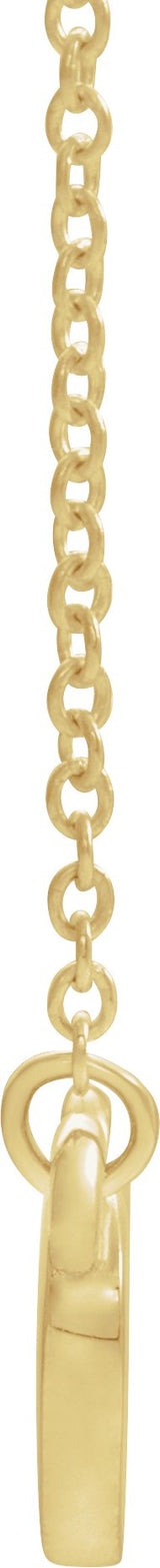 14K Gold Round Natural Emerald Heart Necklace - Yellow Gold - view 2