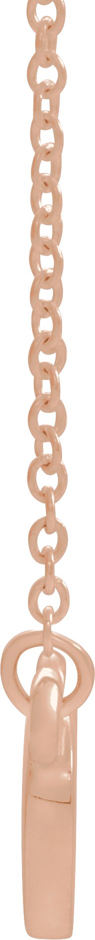14K Gold Round Natural Emerald Heart Necklace - Rose Gold - view 2