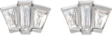 Platinum Tapered Baguette Natural Diamond Geometric Cluster Earrings - view 2