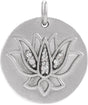 14K Gold Lotus Necklace or Pendant - White Gold