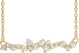 14K Gold Scattered Bar Necklace - Yellow Gold