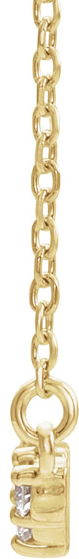 14K Gold Scattered Bar Necklace - Yellow Gold - view 2