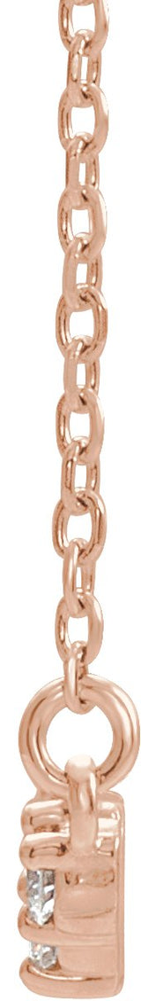 14K Gold Scattered Bar Necklace - Rose Gold - view 2