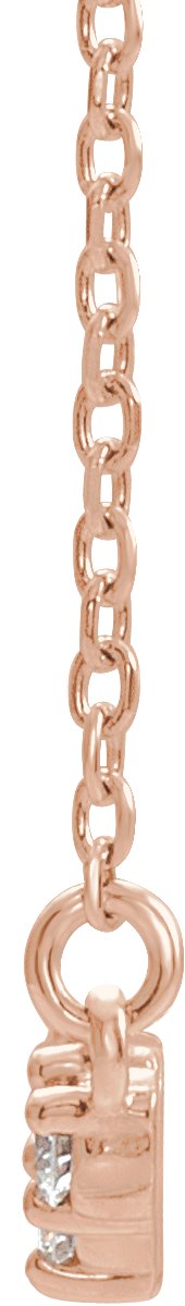 14K Gold Scattered Bar Necklace - Rose Gold - view 2