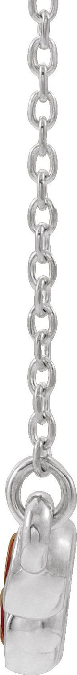 Platinum Round Natural Citrine Bezel-Set Bar Necklace - view 2