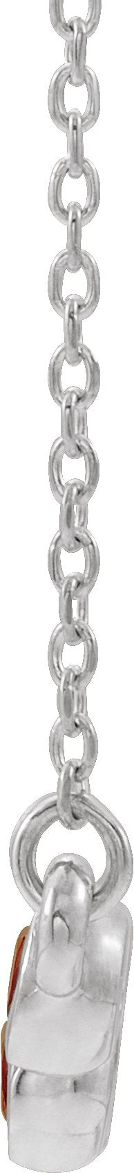 Platinum Round Natural Citrine Bezel-Set Bar Necklace - view 2