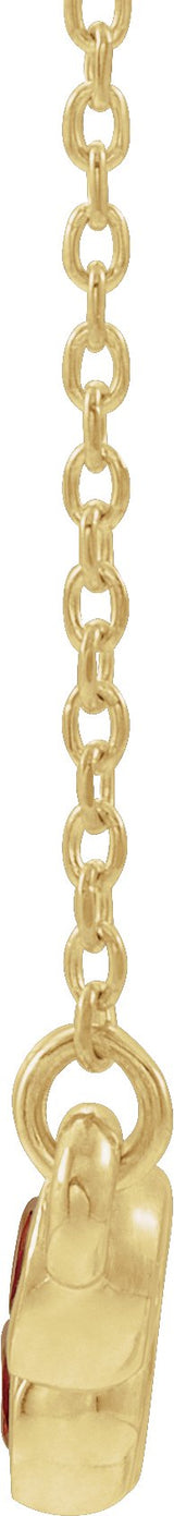 14K Gold Round Natural Citrine Bezel-Set Bar Necklace - Yellow Gold - view 2