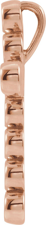 14K Gold Round Natural Diamond Bezel-Set Cross Necklace or Pendant – up to 1/4 CTW - Rose Gold - view 2