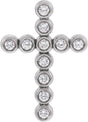 Platinum Round Natural Diamond Bezel-Set Cross Necklace or Pendant – up to 1/4 CTW