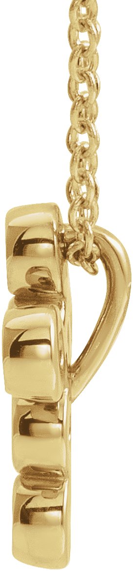 14K Gold Round Natural Diamond Bezel-Set Cross Necklace or Pendant – up to 1/4 CTW - Yellow Gold - view 2