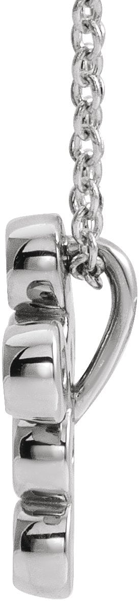 Platinum Round Natural Diamond Bezel-Set Cross Necklace or Pendant – up to 1/4 CTW - view 2