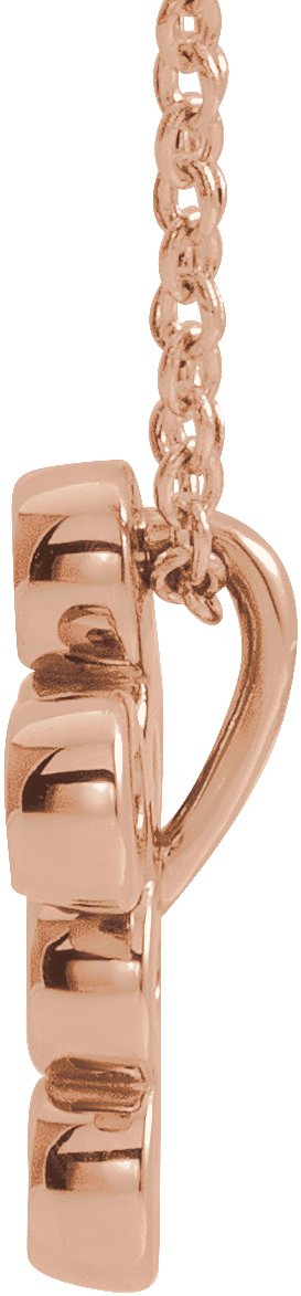 14K Gold Round Natural Diamond Bezel-Set Cross Necklace or Pendant – up to 1/4 CTW - Rose Gold - view 2