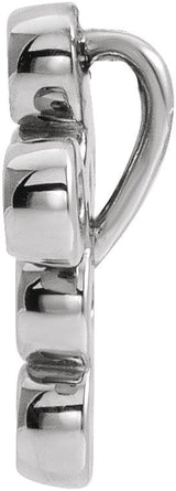 14K Gold Round Natural Diamond Bezel-Set Cross Necklace or Pendant – up to 1/4 CTW - White Gold - view 2
