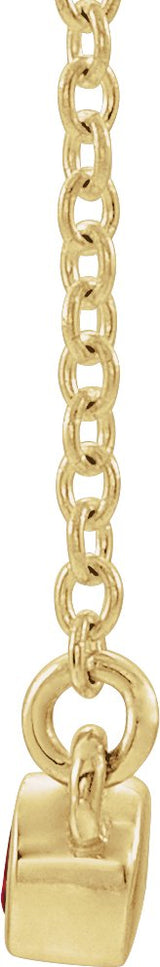14K Gold Round Natural Citrine Bezel-Set Bar Necklace II - Yellow Gold - view 2