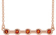 14K Gold Round Natural Citrine Bezel-Set Bar Necklace II - Rose Gold