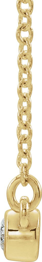 14K Gold Round Natural Diamond Bezel-Set Bar Necklace – 1/6 CTW - Yellow Gold - view 2