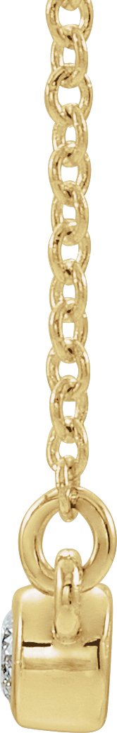 14K Gold Round Natural Diamond Bezel-Set Bar Necklace – 1/6 CTW - Yellow Gold - view 2