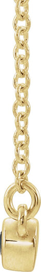 14K Gold Round Natural Amethyst Bezel-Set Bar Necklace II - Yellow Gold - view 2