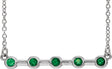 Platinum Round Lab-Grown Emerald Bezel-Set Bar Necklace II