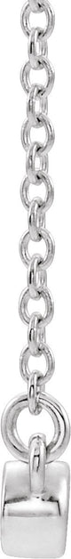 Platinum Round Natural Emerald Bezel-Set Bar Necklace II - view 2