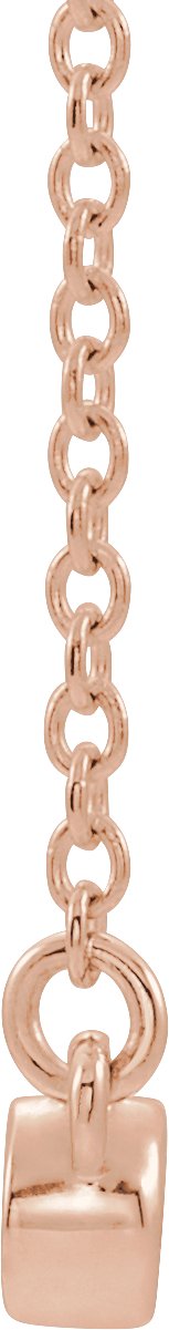 14K Gold Round Natural Emerald Bezel-Set Bar Necklace II - Rose Gold - view 2
