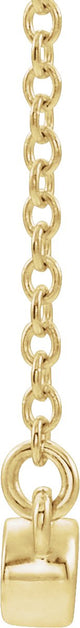 14K Gold Round Natural Emerald Bezel-Set Bar Necklace II - Yellow Gold - view 2