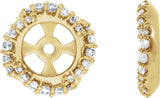14K Gold Natural Diamond Halo-Style Earring Jackets XVII - Yellow Gold