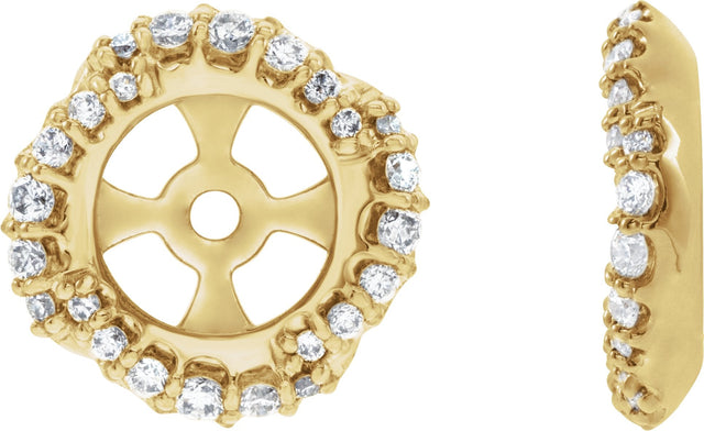 14K Gold Natural Diamond Halo-Style Earring Jackets XVII - Yellow Gold