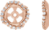 14K Gold Natural Diamond Halo-Style Earring Jackets XVII - Rose Gold