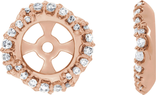 14K Gold Natural Diamond Halo-Style Earring Jackets XVII - Rose Gold