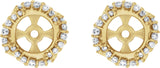 14K Gold Natural Diamond Halo-Style Earring Jackets XVII - Yellow Gold - view 2