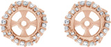 14K Gold Natural Diamond Halo-Style Earring Jackets XVII - Rose Gold - view 2