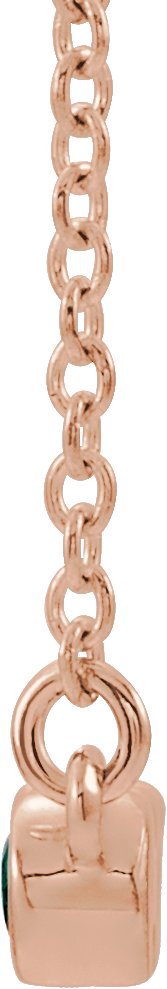 14K Gold Round Natural Alexandrite Bezel-Set Bar Necklace II - Rose Gold - view 2