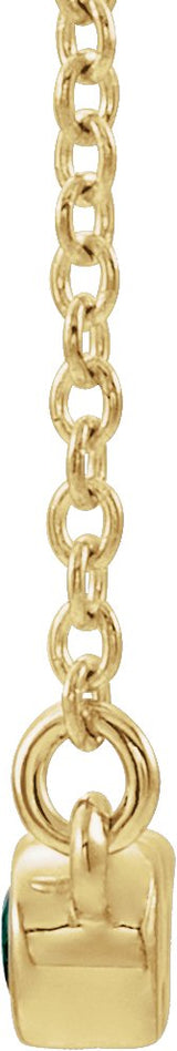 14K Gold Round Lab-Grown Alexandrite Bezel-Set Bar Necklace II - Yellow Gold - view 2