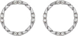 Platinum Round Natural Diamond Geometric Earring - view 2