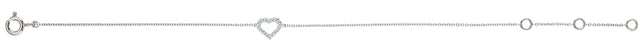 14K Gold Round Natural Diamond Heart Bracelet - White Gold - view 2