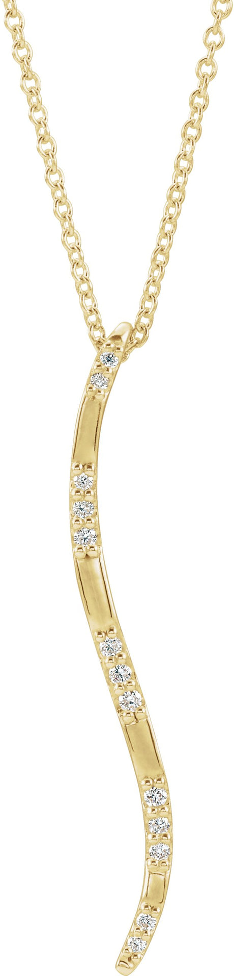 14K Gold Freeform Bar Necklace or Pendant - Yellow Gold