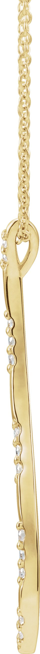 14K Gold Freeform Bar Necklace or Pendant - Yellow Gold - view 2